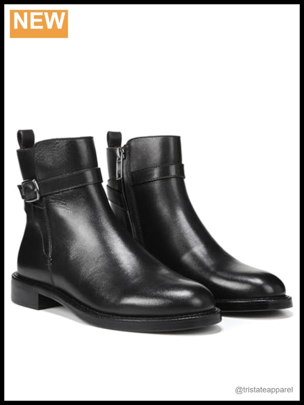 Sam Edelman Nolynn Ankle Bootie Block Heel Leather Zip Riding Boot